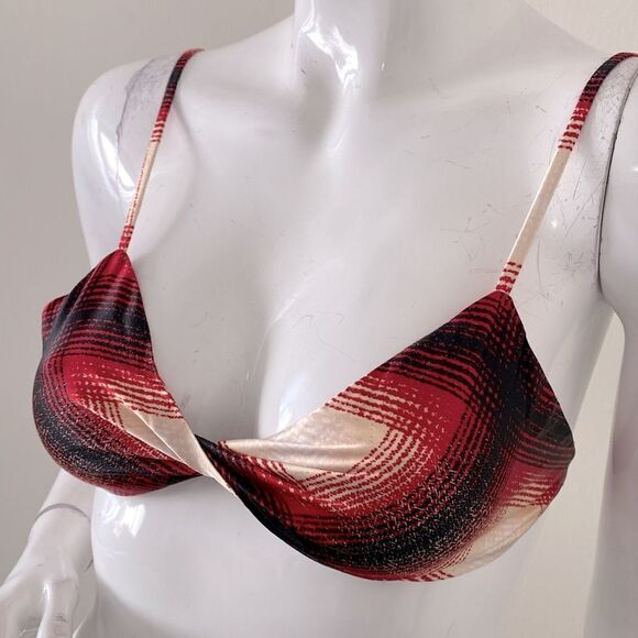 NWOT SER.O.YA Revolve Silk Plaid Bralette Crop Top Layering Tank Revolve - Picture 3 of 5